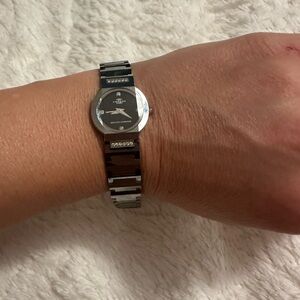 Oniss tungsten and diamond ladies watch